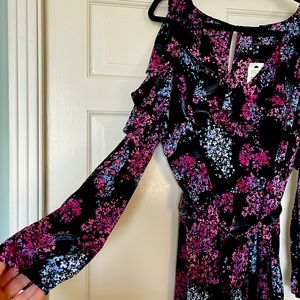 NWT Lane Bryant floral hi-lo cold shoulder dress